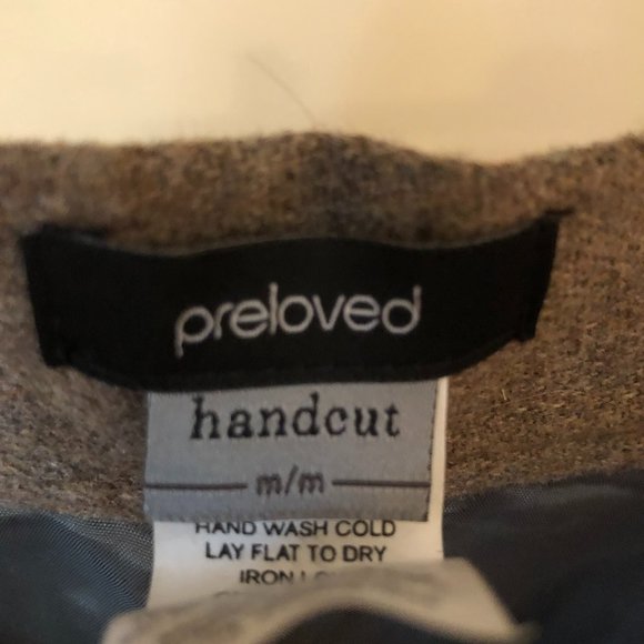 Handcut by Preloved Recycled Wool & Leather Skirt - Picture 2 of 3